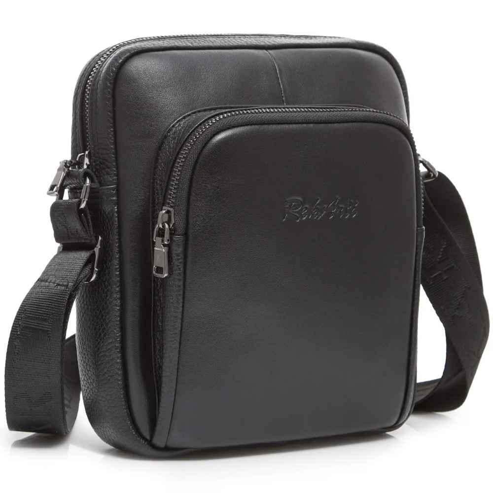 Сумка-мессенджер кожаная Tiding Bag TD-20439 Черный