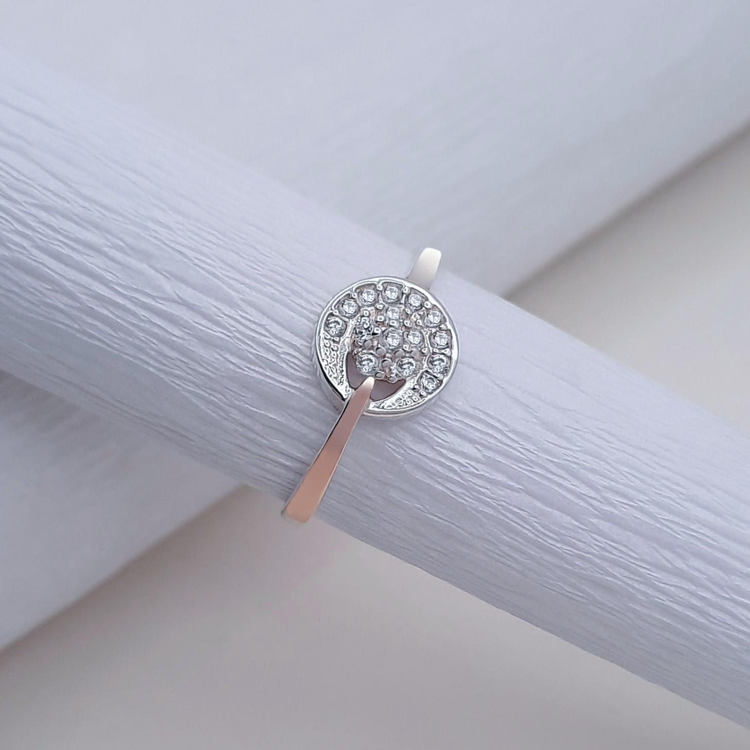 Кольцо серебряное Diva Анкара с золотыми вставками р. 16 (036к160)