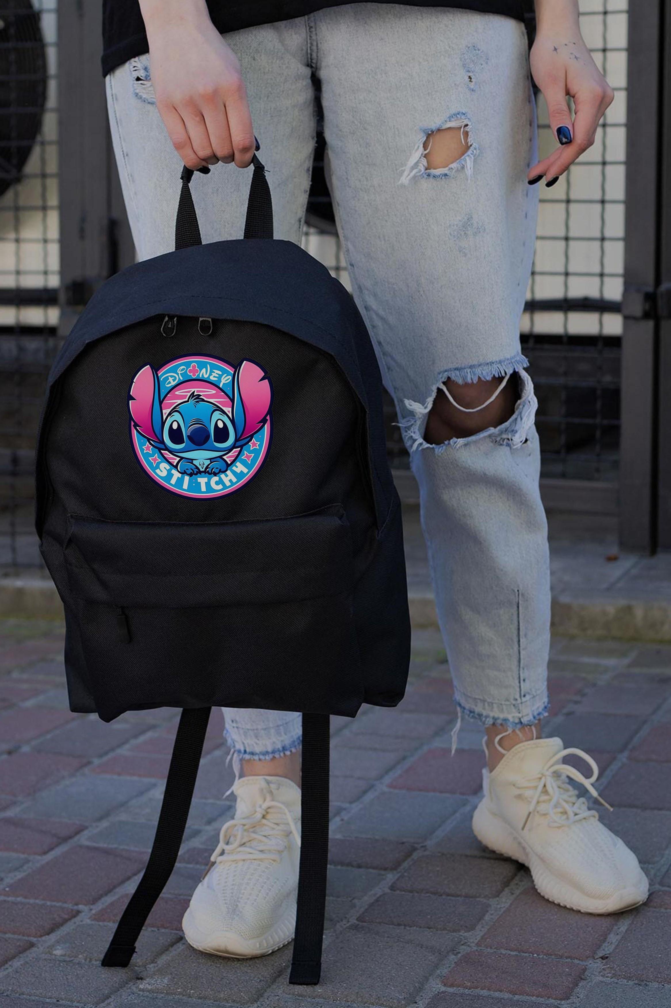 Рюкзак шкільний для дівчинки Without Compact з принтом Стич Black (8055247)