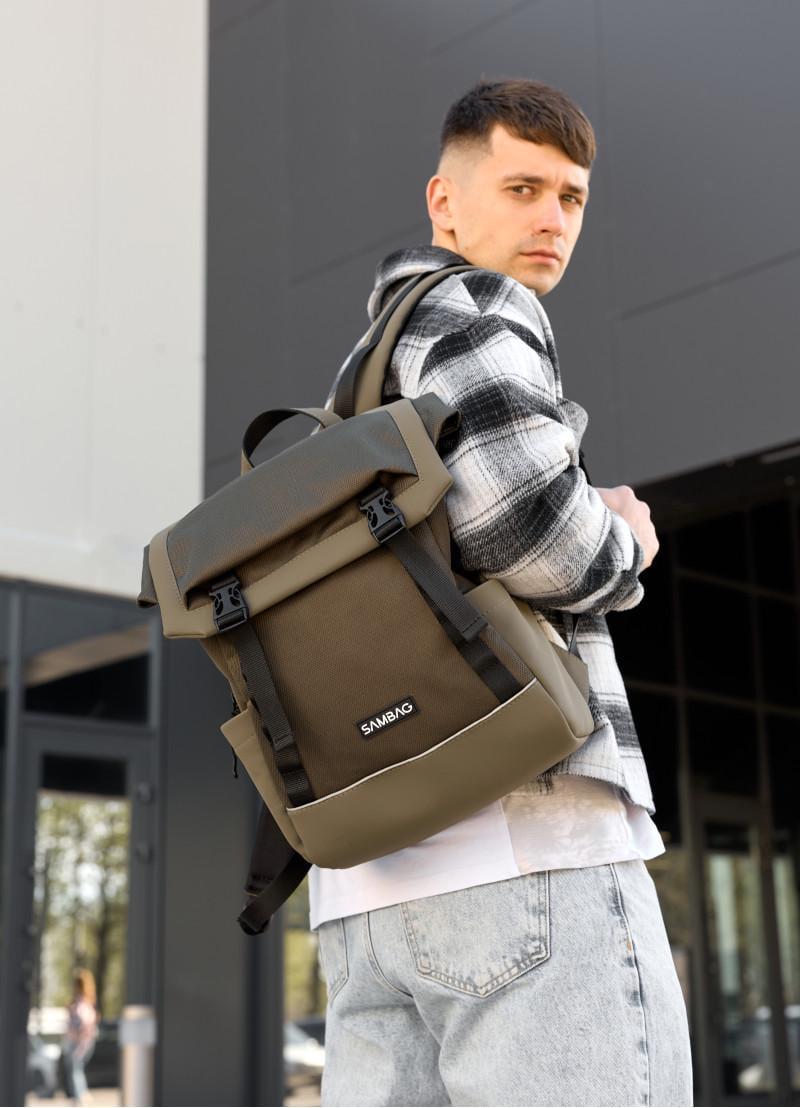 Рюкзак мужской Sambag Aura 39х29х13 см. Хаки (24551119m)