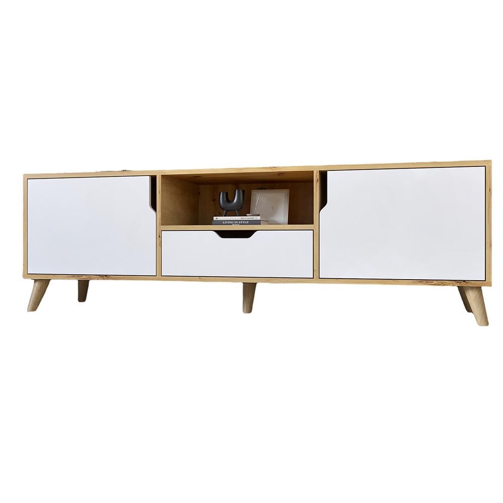 Тумба под ТВ М-Зон Борн 1600 Дуб Артизан/Нимфея Альба/Орех светлый (MZN-031081)