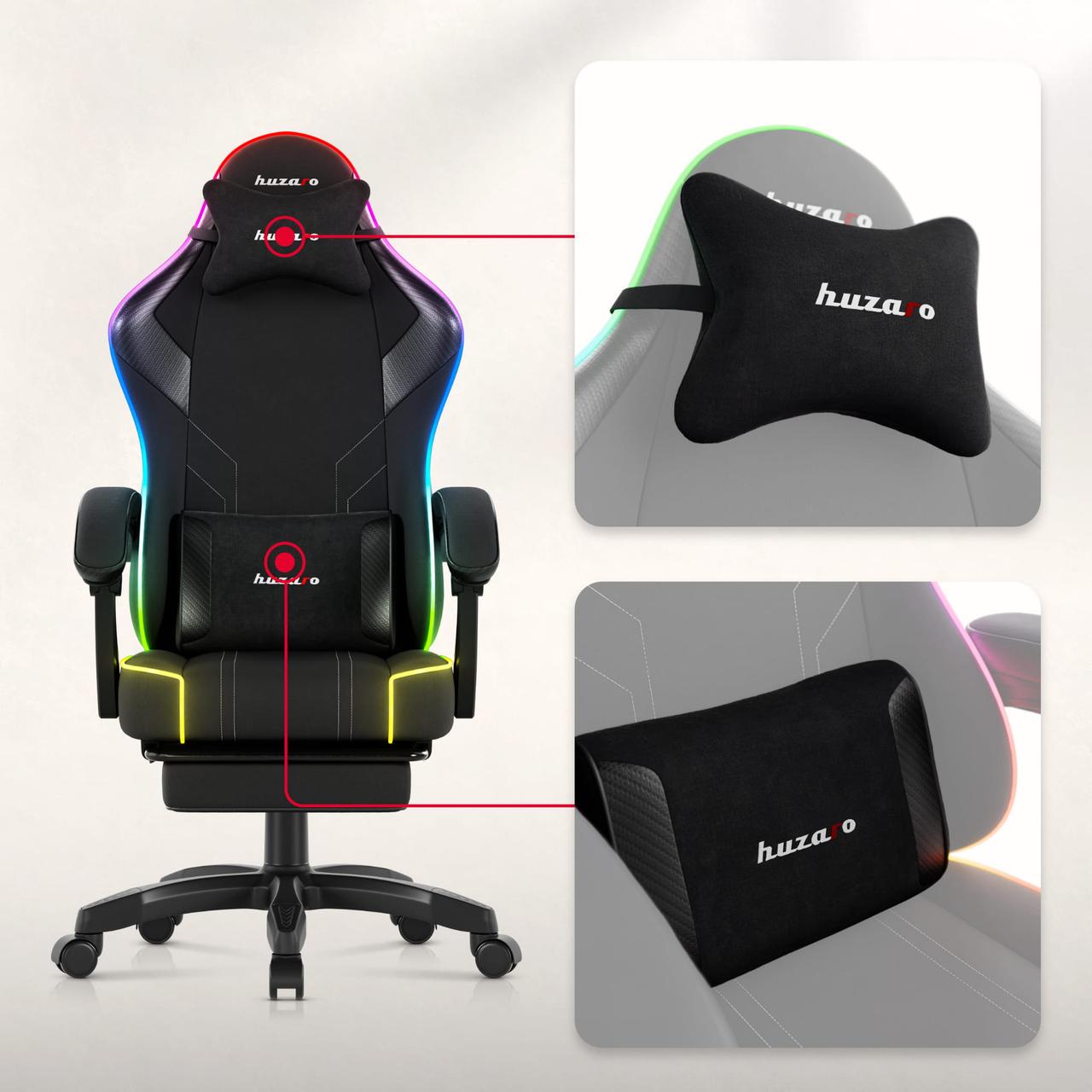 Крісло комп'ютерне Huzaro Force 3.7 RGB тканина Black (29953260) - фото 3 Крісло комп'ютерне Huzaro Force 3.7 RGB тканина Black (29953260) - фото 3