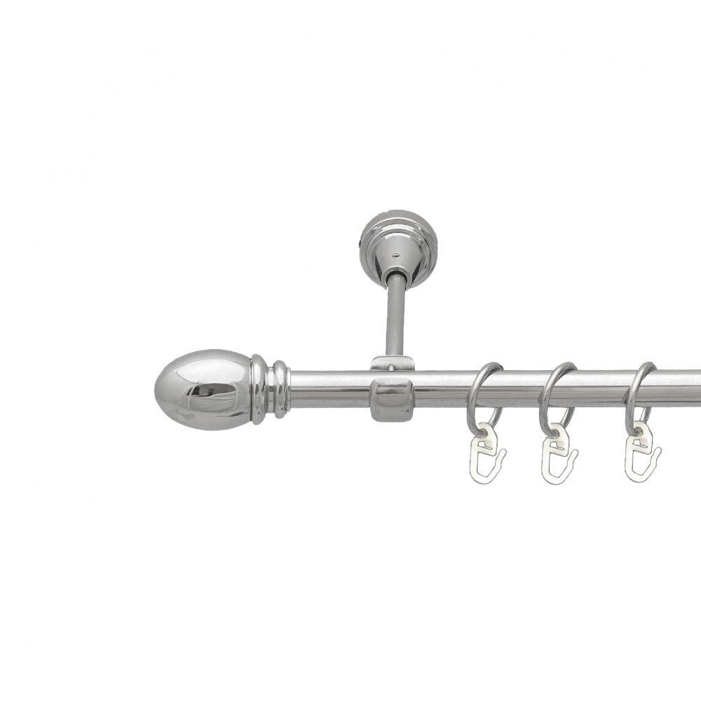 Карниз металевий Orvit Белуно однорядний відкритий/гладка труба/кільце металеве Хром 16 мм 240 см (7387645)