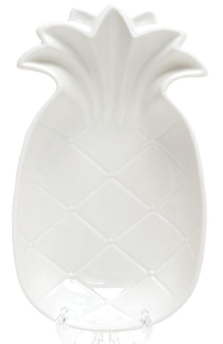 Блюдо фарфоровое Ананас 29,5х18х6,2 см Белый