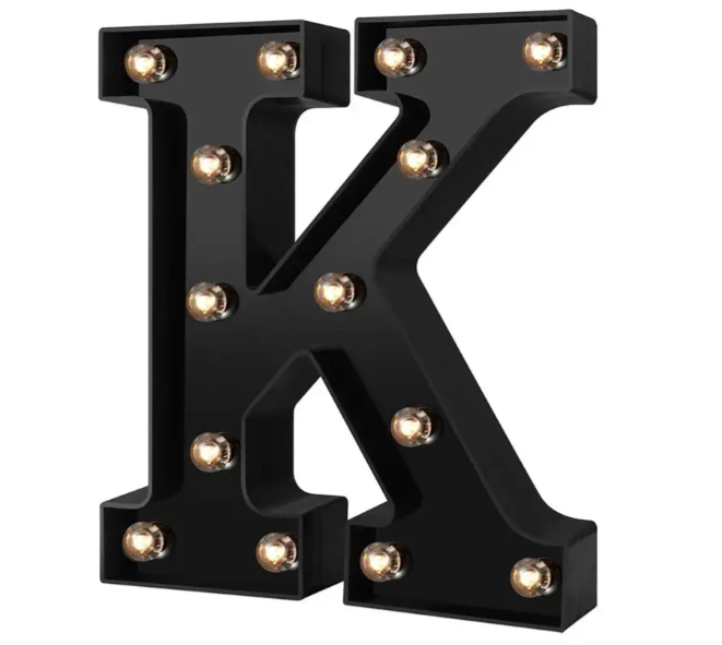 Літера з підсвіткою K об'ємна маленька 22x19 см Чорний (Ч1251) - фото 3 Літера з підсвіткою K об'ємна маленька 22x19 см Чорний (Ч1251) - фото 3