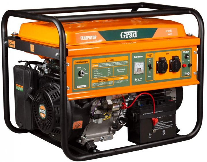Генератор бензиновий Grad 4-тактний електрозапуск 7,0/7,5 кВт (5710985) Генератор бензиновий Grad 4-тактний електрозапуск 7,0/7,5 кВт (5710985)