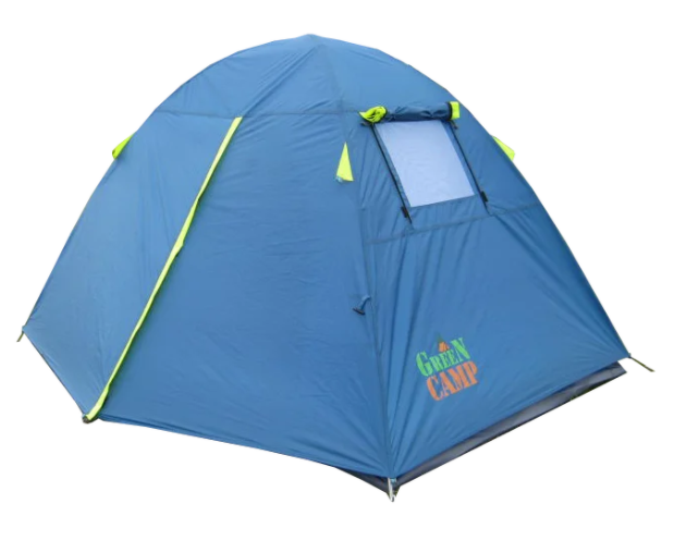 Палатка 2-местная Green Camp 1001B 210х150х135 см Синий - фото 1