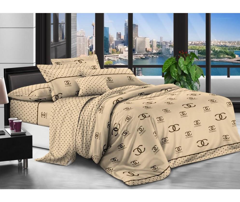 Комплект постельного белья Vital-Textile Бязь 3D Premium двуспальный 180х220 см Бежевый/Коричневый (BP2-122)