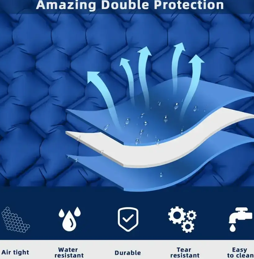 Матрац надувний із вбудованим насосом 195х60 см Синій (30241324) - фото 6