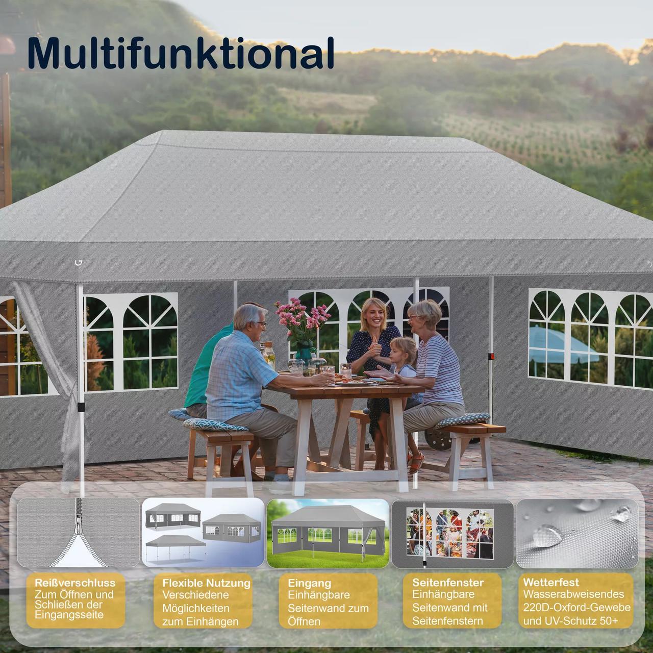 Павільйон садовий KESSER 6x3 м UV50+ Світло-сірий - фото 7 Павільйон садовий KESSER 6x3 м UV50+ Світло-сірий - фото 7