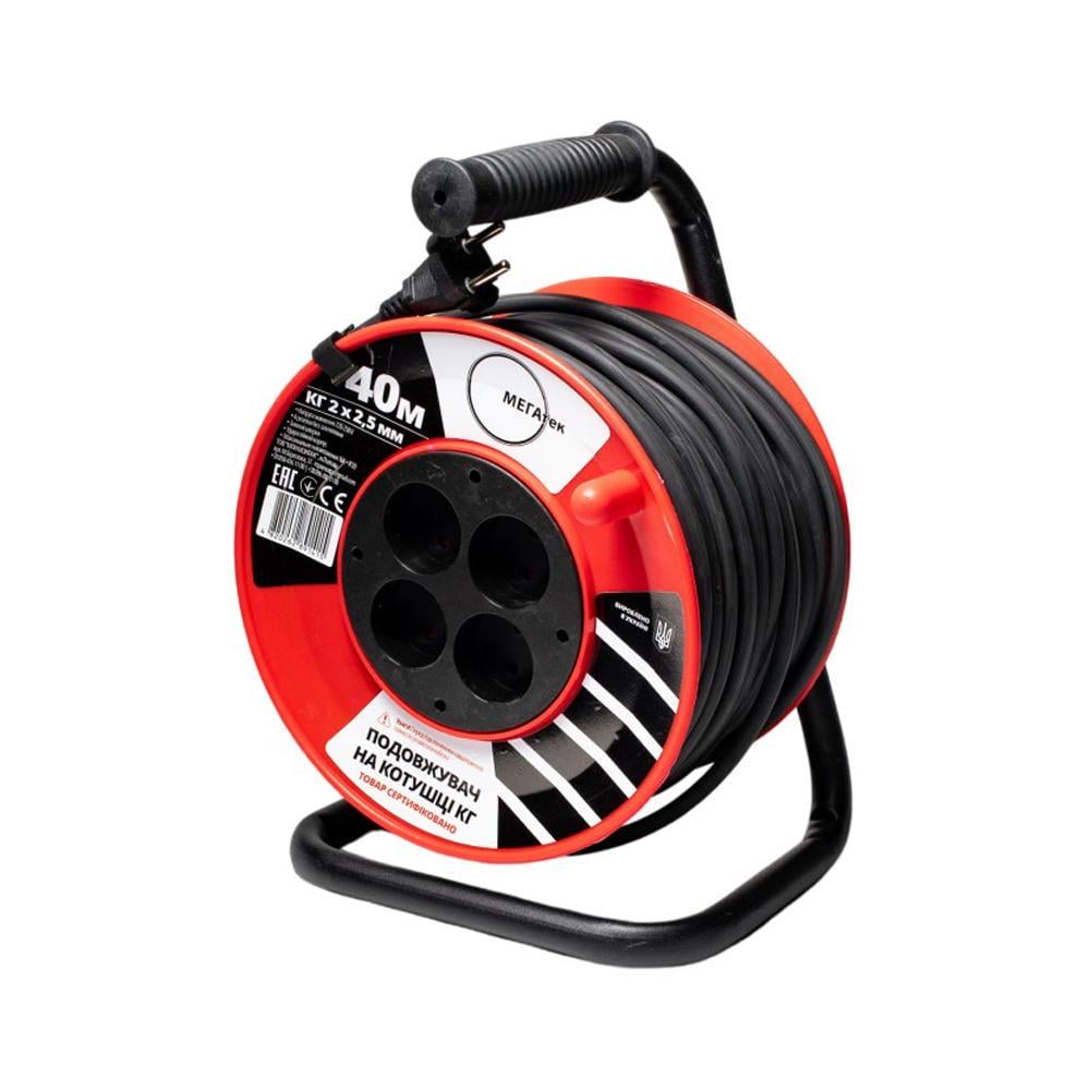 Удлинитель на катушке МЕГАтек КГ 40 м 2х2,5 мм (24757534) - фото 1 Удлинитель на катушке МЕГАтек КГ 40 м 2х2,5 мм (24757534) - фото 1