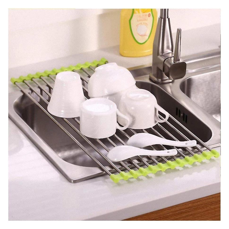 Сушарка для посуду на миття Kitchen Drainboard 23х37 см Салатовий (1010650-LightGreen) - фото 6