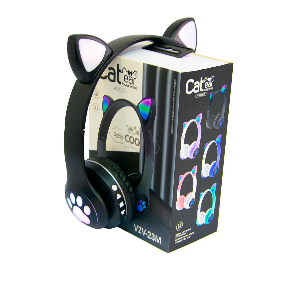 Детские наушники с ушками Cat ear headphones VZV-23M беспроводные Черный (1008693-Black) - фото 3