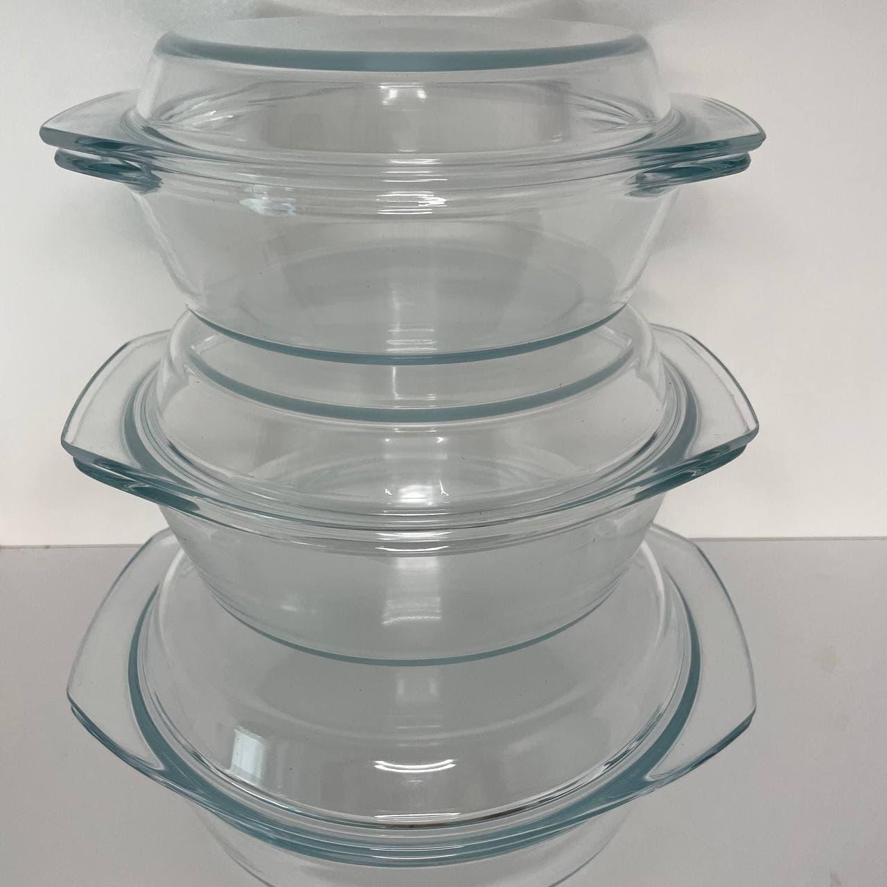 Набор жаростойких стеклянных кастрюль с крышкой 1,0л / 1,5л / 2,0 л - фото 3