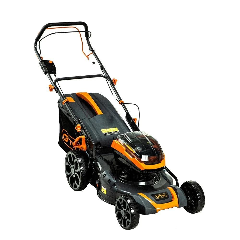 Газонокосилка аккумуляторная самоходная GTM BLM48H-SP 48 см/30-80 мм/70 л/BL/18+18 В/без аккумуляторов и зарядного устройства