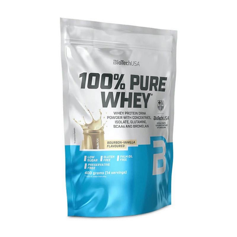 Протеин сывороточный BioTech 100% Pure Whey 400 г Бурбонская ваниль