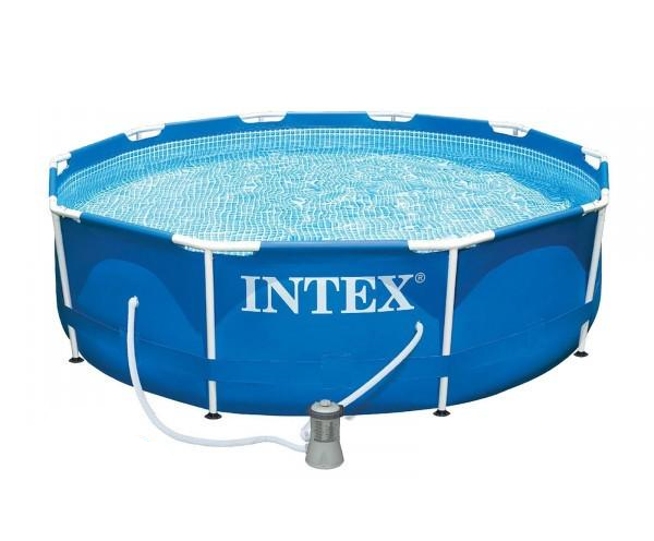 Бассейн каркасный Intex 305-76 см 4485 л с фильтр-насосом/тентом Синий (28202-1)