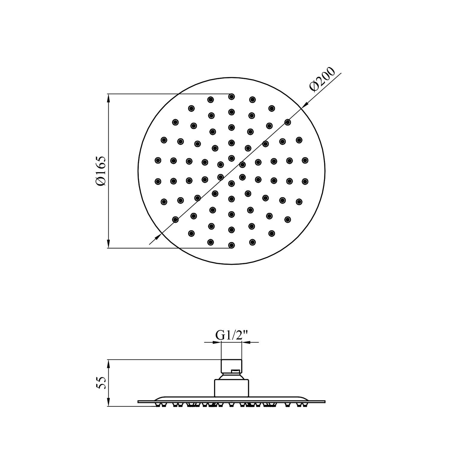 Лейка для верхнего душа Kroner KRP Edelstahl Klassisch-ESG703-20 - фото 4 Лейка для верхнего душа Kroner KRP Edelstahl Klassisch-ESG703-20 - фото 4