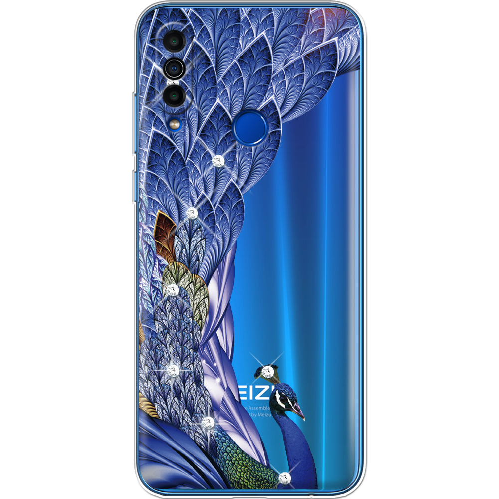 Чехол BoxFace Meizu M10 Павлин со стразами Прозрачный силикон (40851-rs7-41950)