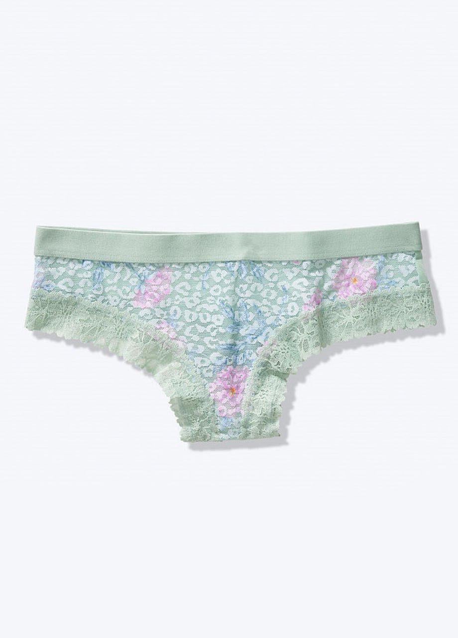 Трусики чікі Victoria's Secret PINK Floral Time Cheekini Panty S Зелений (26131207)