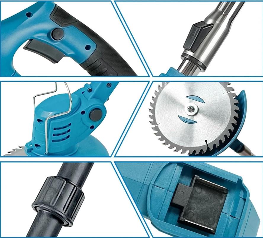 Триммер аккумуляторный 48В 2000 мА с насадками 2 акб Синий (2104618607) - фото 16 Триммер аккумуляторный 48В 2000 мА с насадками 2 акб Синий (2104618607) - фото 16