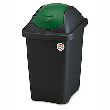Ведро с крышкой Stefanplast Multipat 70214 пластиковое 30 л Черно-зеленый (42525)