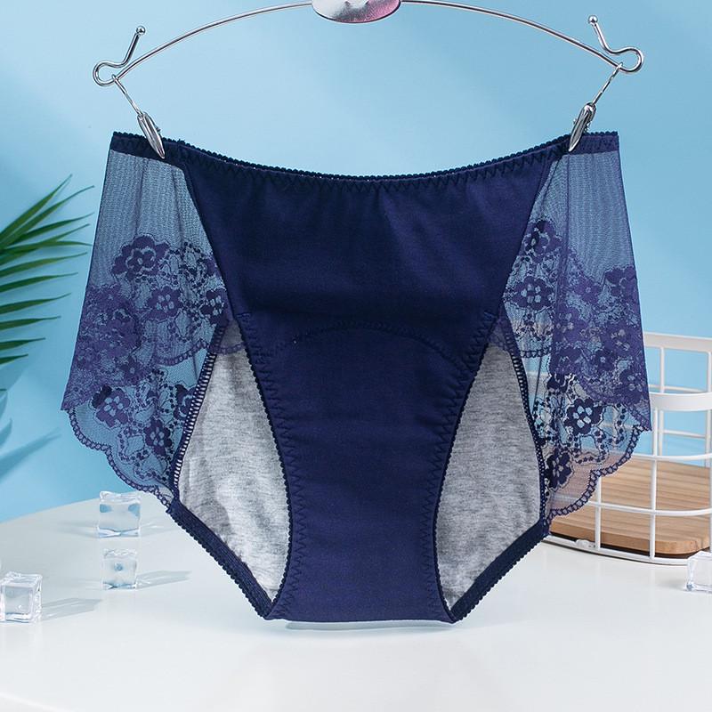 Трусики для критических дней с кружевными вставками 2XL Синий