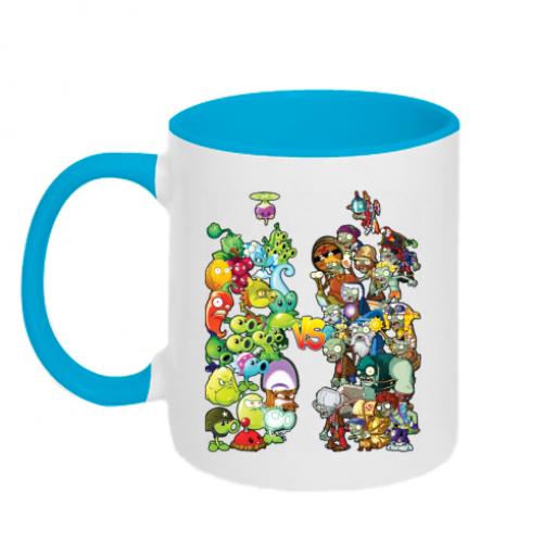 Кружка двухцветная Plants vs Zombies 320 мл Белый с голубым (13075613-33-183615) Кружка двухцветная Plants vs Zombies 320 мл Белый с голубым (13075613-33-183615)