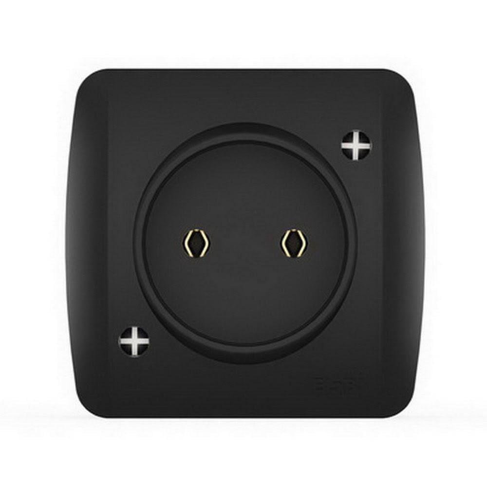 Розетка El-BI Alsu одинарная накладная без заземления Черный (IP20)