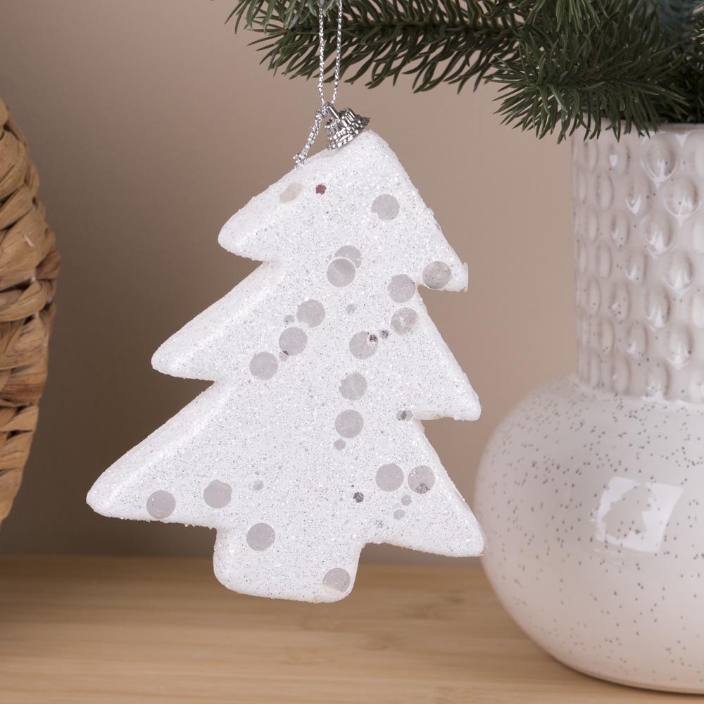 Подвеска елка 13 см Белый (3254)