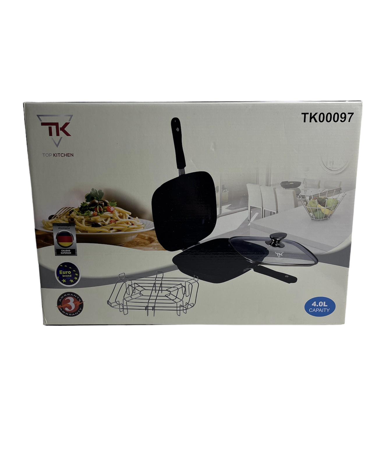 Сковорідка-гриль подвійна Top Kitchen LK-43 з решіткою і кришкою Чорний (15025730) - фото 13