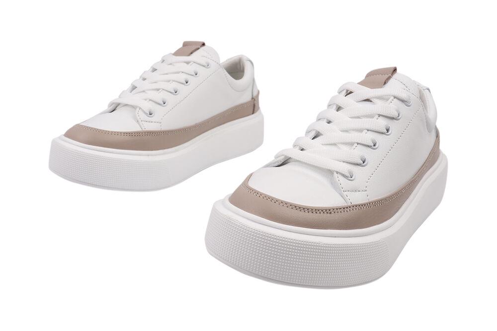 Кеди жіночі Best Vak зі шкіри на платформі р. 39 Білий (55-21DTC) - фото 5