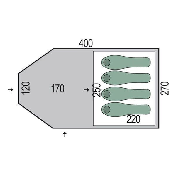 Палатка Pinguin Campus 4 Green (125.4-Green) - фото 2