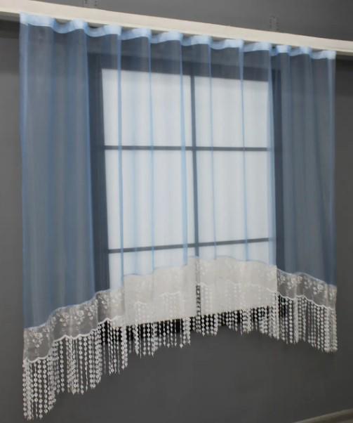 Тюль з аркою органза 260х160 см Блакитний (000к 51-203) - фото 2 Тюль з аркою органза 260х160 см Блакитний (000к 51-203) - фото 2