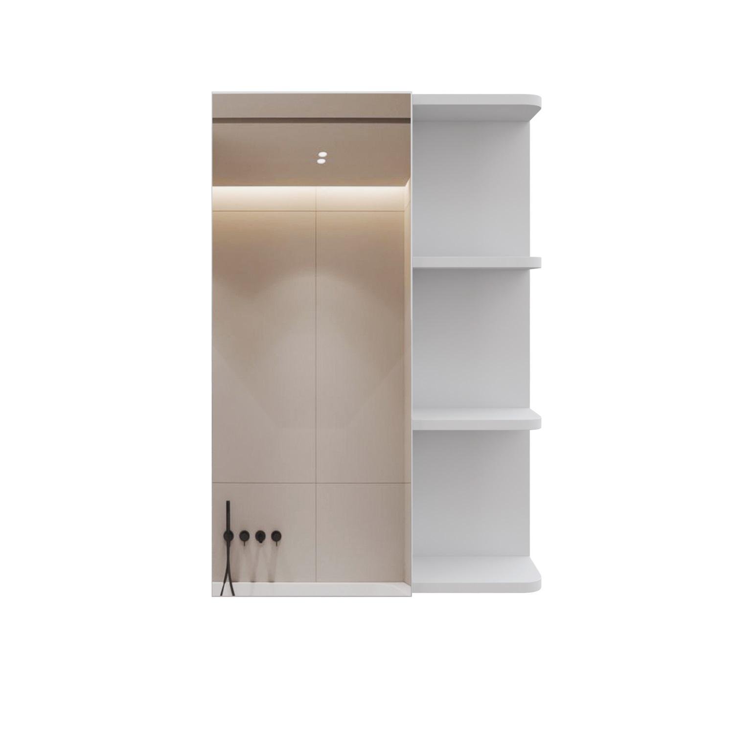 Зеркало с шкафчиком MEBLIBUD MARY правостороннее/левостороннее 50 см Белый (44013/2)