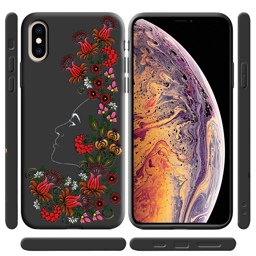 Чехол Boxface iPhone XS 3D Ukrainian Muse Черный силикон (35413-bk64-38046) - фото 2