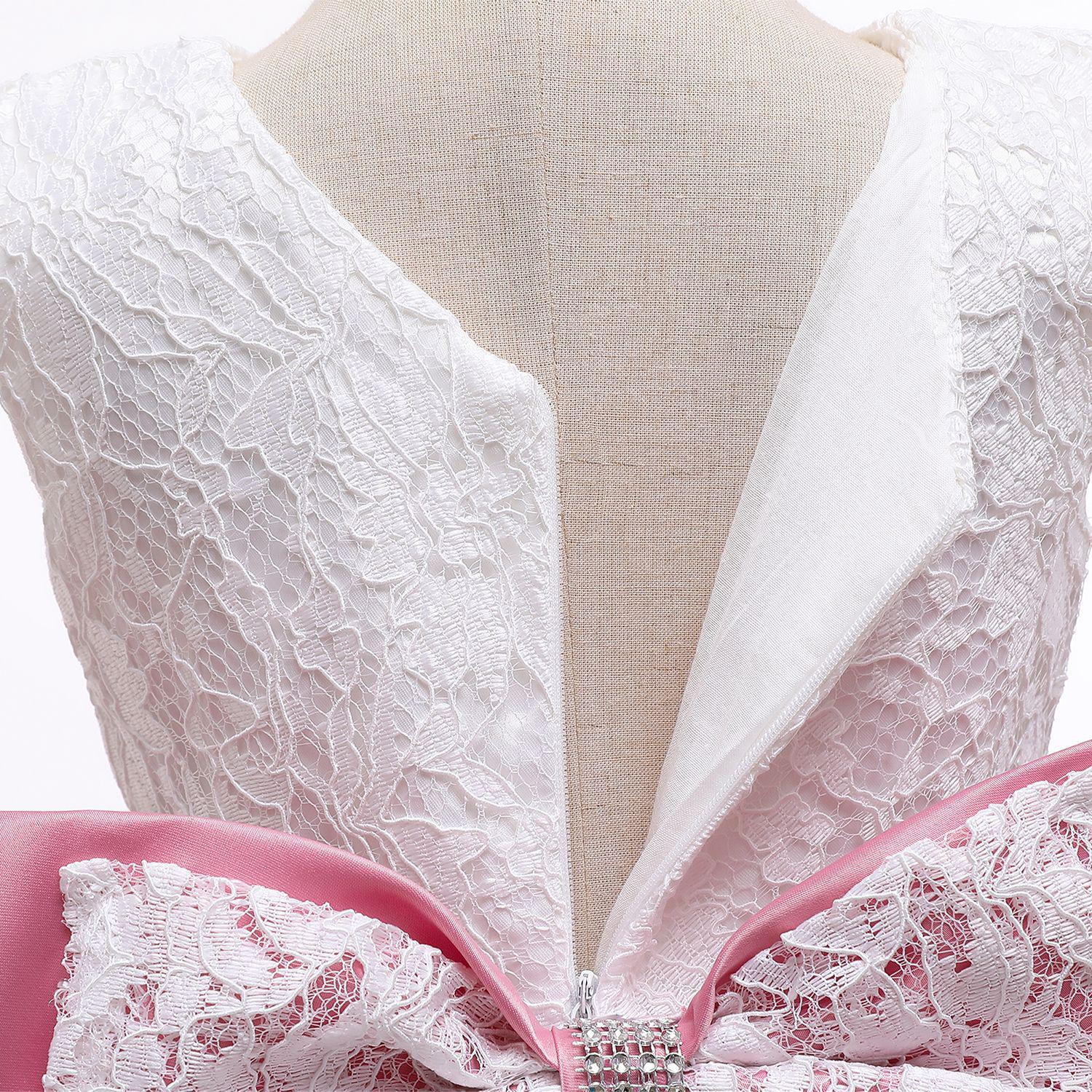 Сукня дитяча святкова Katy Kids Кетта з мереживом та великим бантом та пов'язка 100 см Біло-ліловий (11013220500) - фото 5 Сукня дитяча святкова Katy Kids Кетта з мереживом та великим бантом та пов'язка 100 см Біло-ліловий (11013220500) - фото 5