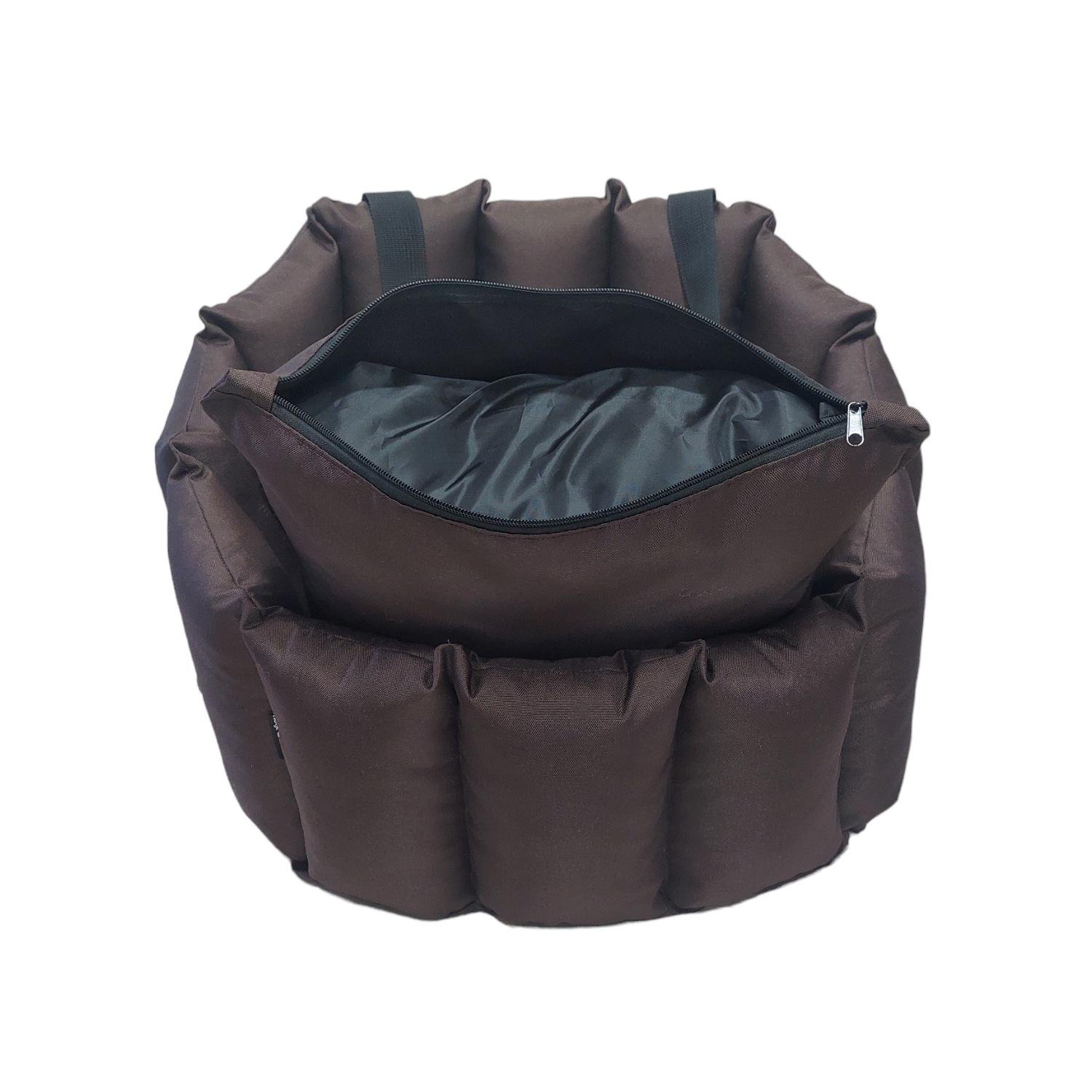 Сумка-переноска для животных Waterproof ткань 50х45 см Темно-коричневый - фото 6