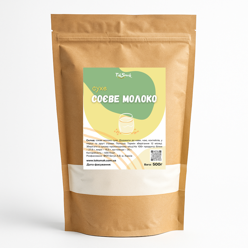 Соєве молоко сухе TokSmak 500 г без лактози (1558255032)