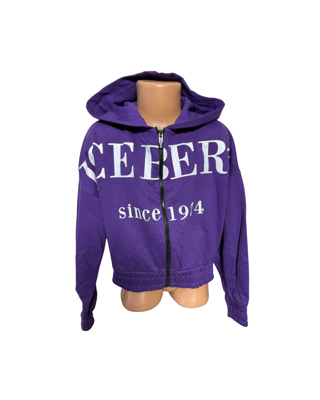 Свитшот для девочки Iceberg на замке с капюшоном и большим контрастным логотипом 6–7 лет/116–122 см Фиолетовый (4010022ISG)