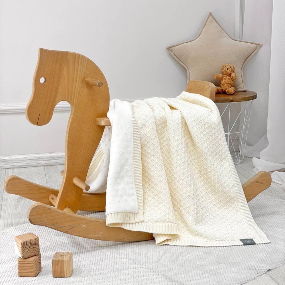 Плед-одеяло детское WellSoft Ромб мелкий 80х100 см Молочный (937935)