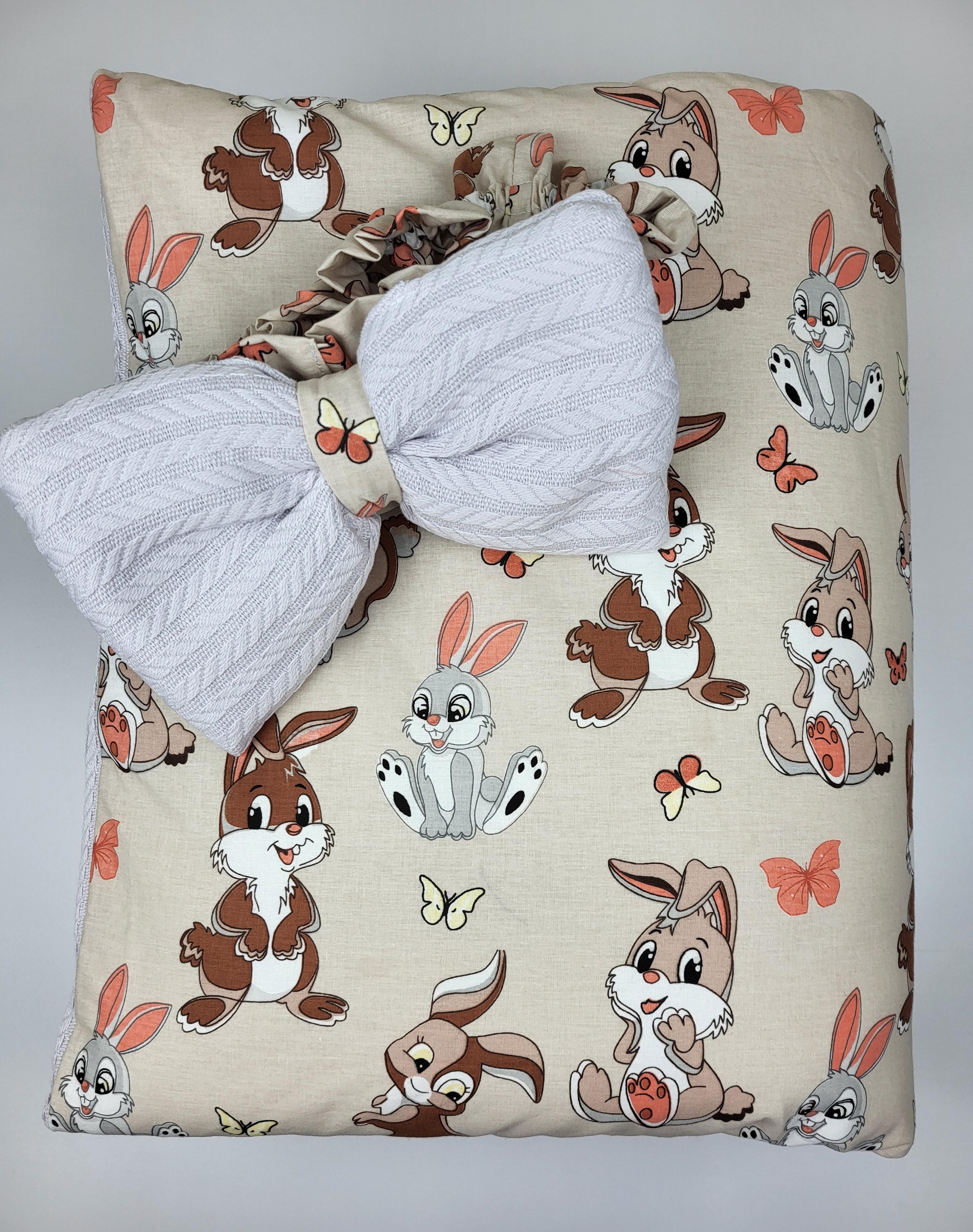 Конверт на выписку двухсторонний с зайчатами 100х80 см (1600) - фото 2 Конверт на выписку двухсторонний с зайчатами 100х80 см (1600) - фото 2