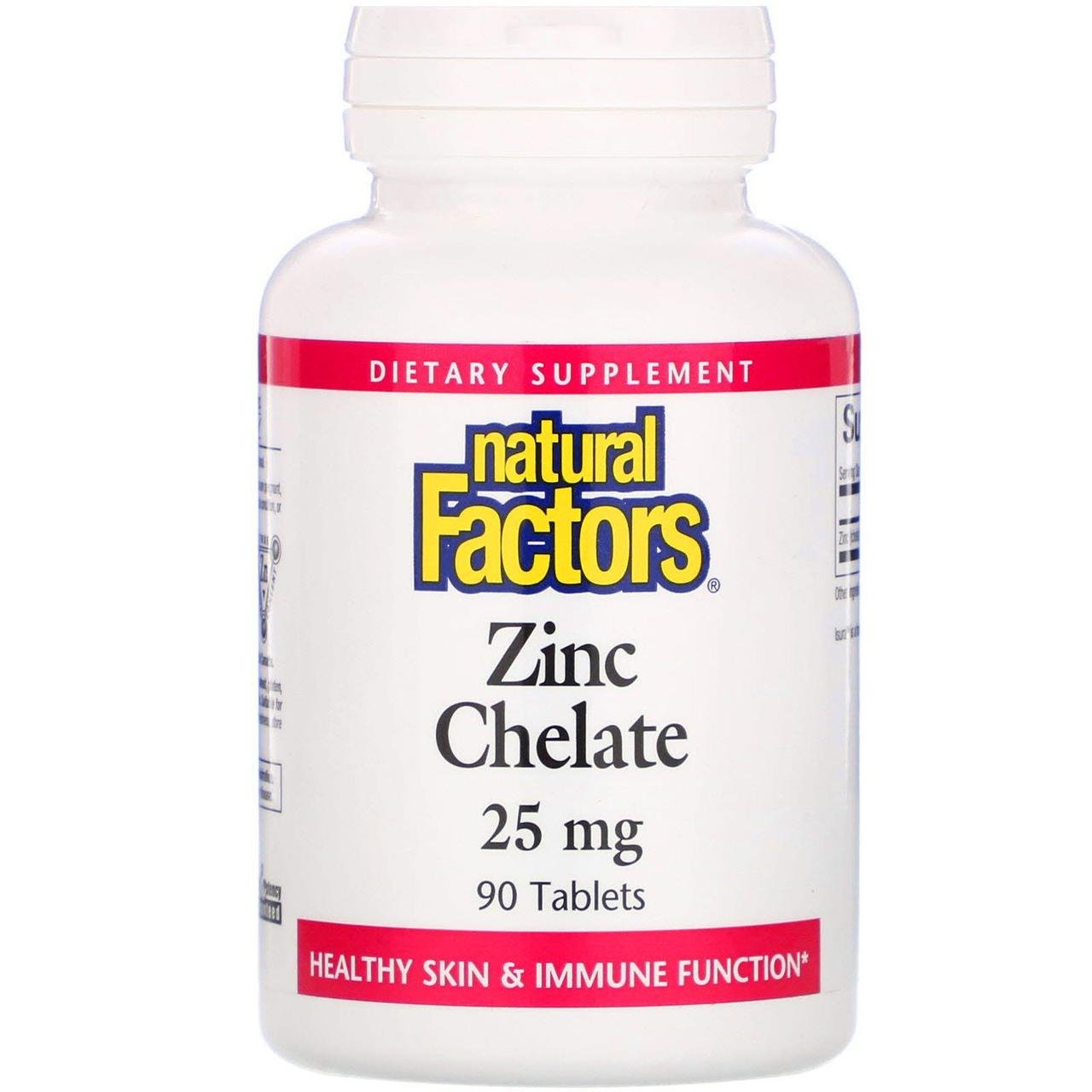 Витамины Natural Factors Zinc Chelate 25 мг 90 таблеток (NFS-01683)