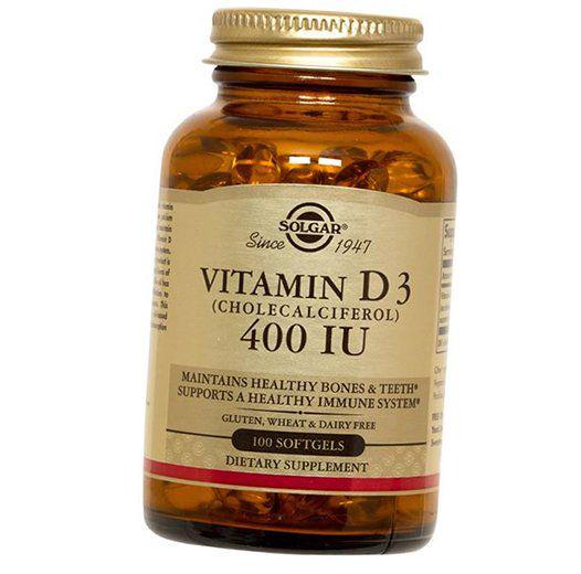 Витамины Solgar Vitamin D3 400 МЕ 100 гел. капс. (36313161)