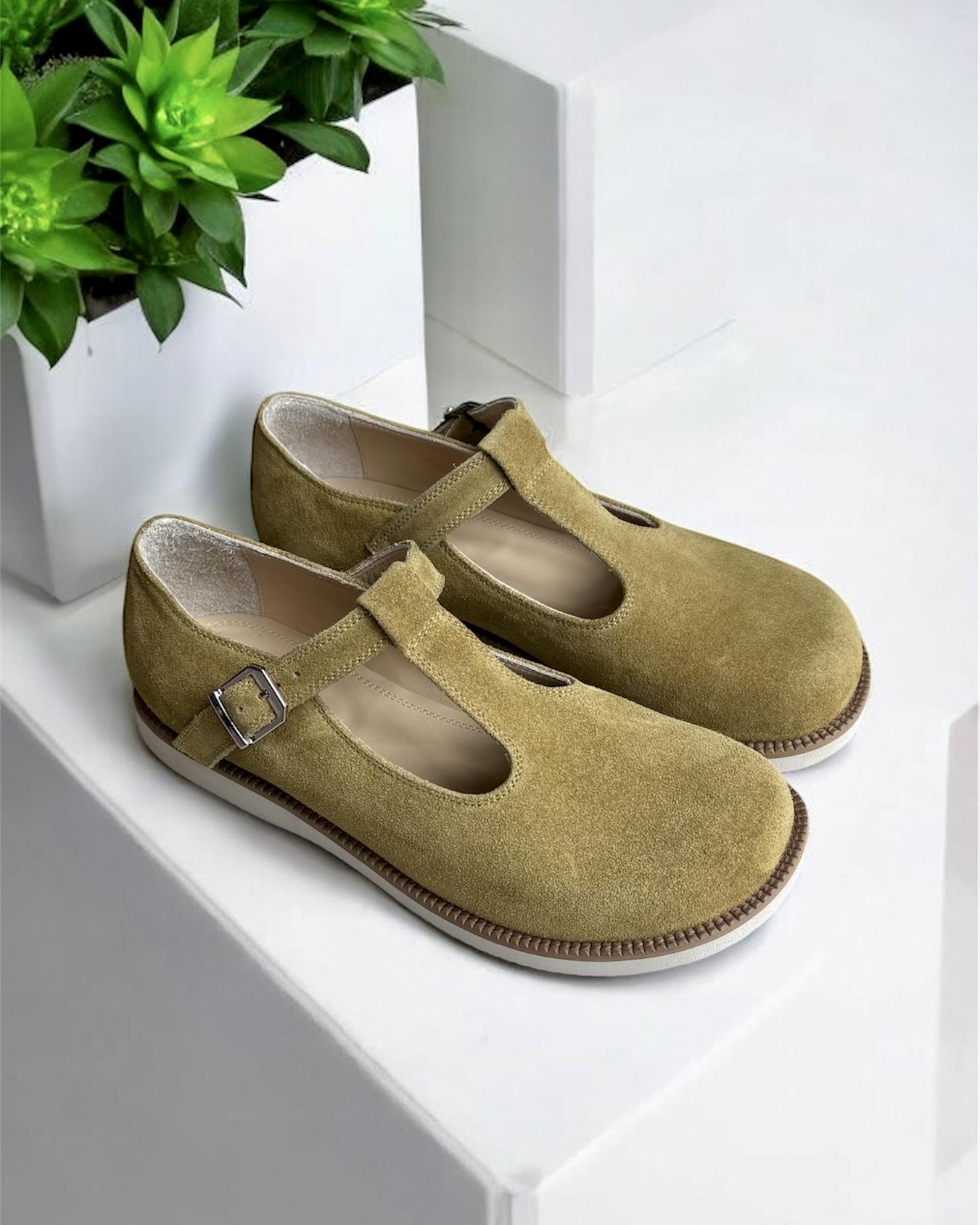 Сандалии MARANDI Mary Jane анатомические женские натуральная замша р. 38 Фисташковый (Color-Mary-38-Pictachio)