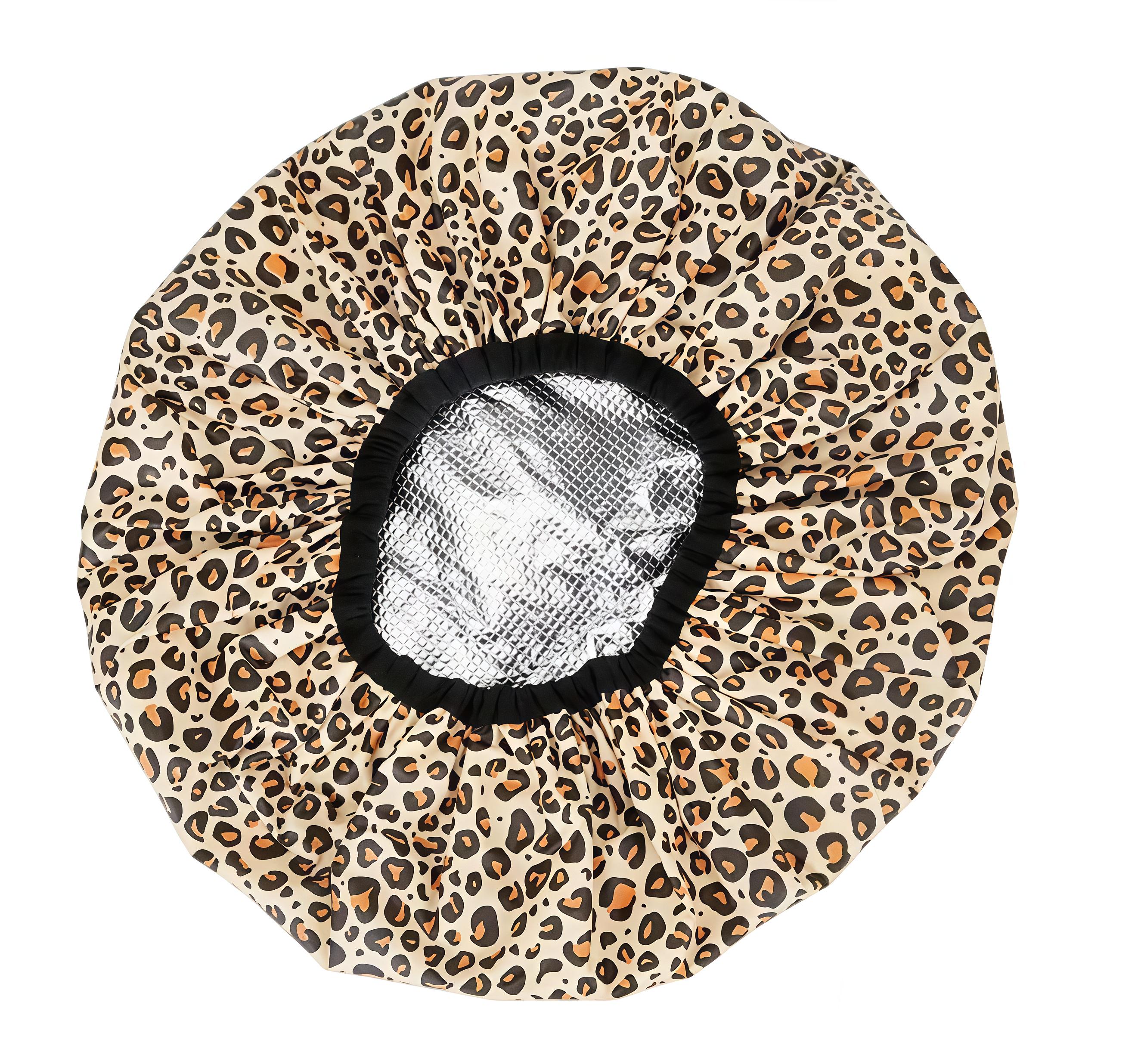 Шапочка самонагревающаяся из оловянной фольги для ухода за волосами Леопардовый (0122115)