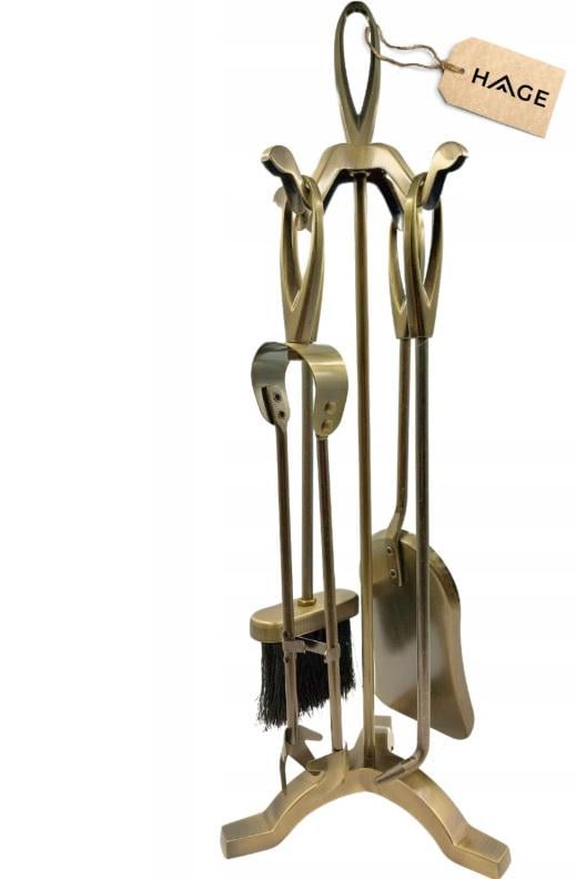 Набор каминный HAGE 5в1 нержавеющая сталь Gold (29219219) - фото 5 Набор каминный HAGE 5в1 нержавеющая сталь Gold (29219219) - фото 5