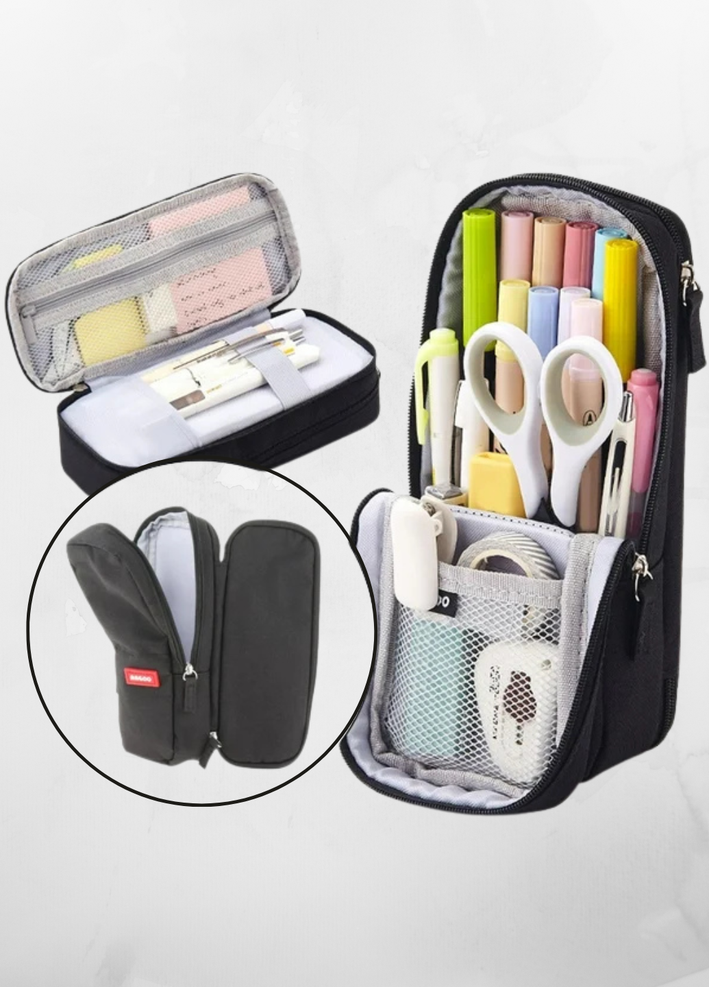 Пенал школьный трансформер вертикальный унисекс 21х9х6 см Черный (60120) - фото 3 Пенал школьный трансформер вертикальный унисекс 21х9х6 см Черный (60120) - фото 3