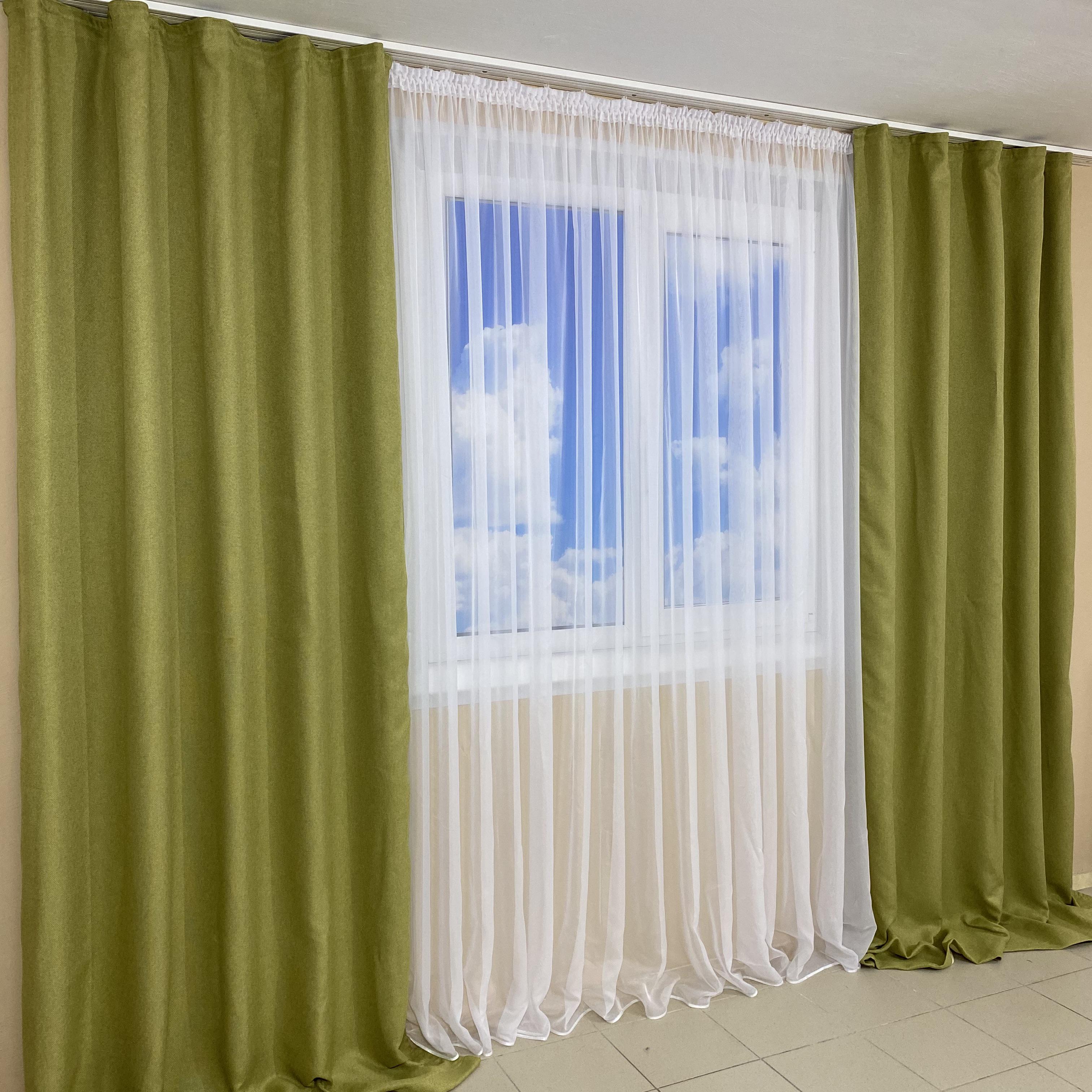 Шторы блэкаут Рогожка TG Home М5 2х1,50х2,70 м Салатовый (М5-15-1,5м) - фото 5