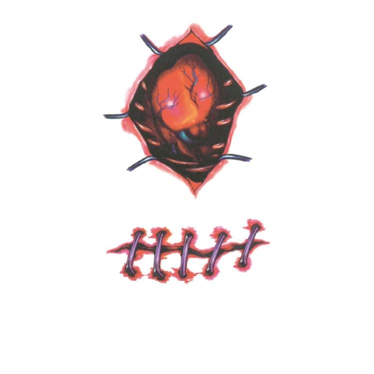 Наклейки тату для Хэллоуина 10x6 см Красный (900003)